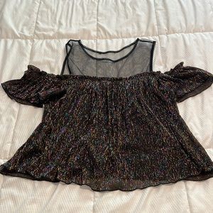 Shear glitter black shirt - fits M and L